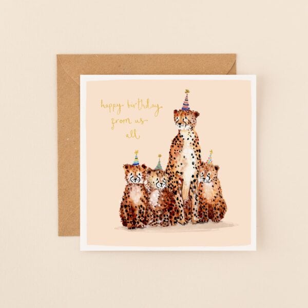 Cheetahs From Us All card by Louise Mulgrew