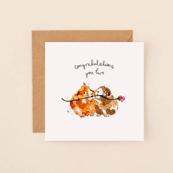 Guinea Pigs Congratulations You Two Card by Louise Mulgrew