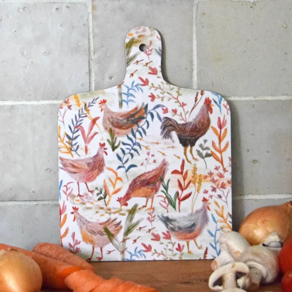 Chickens Mini Chopping Board By Freya Snow