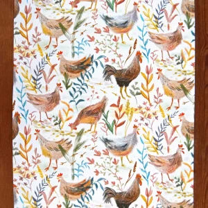 Chickens Tea Towel by Freya Snow
