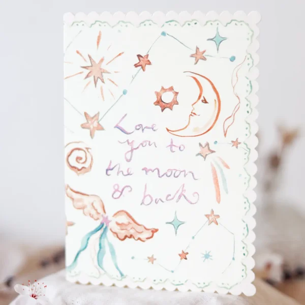 Love to the Moon Card by Sophie Amelia Creates