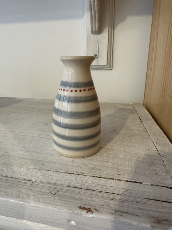 Blue striped small vase by Hogben Pottery