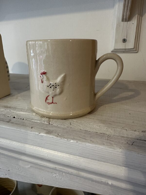 Cream Chicken Mug by Hogben Pottery