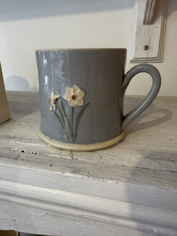 Denium Blue Daffodil Mug by Hogben Pottery