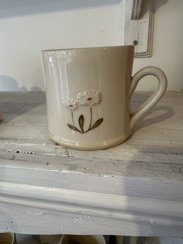 Cream Daisy Mug by Hogben Pottery