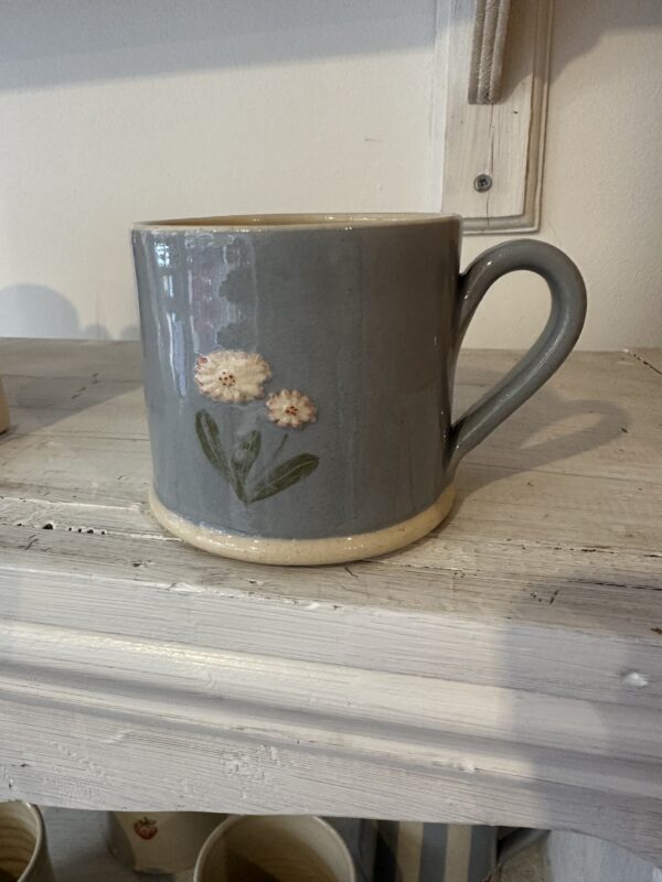 Denim Blue Daisy Mug by Hogben Pottery