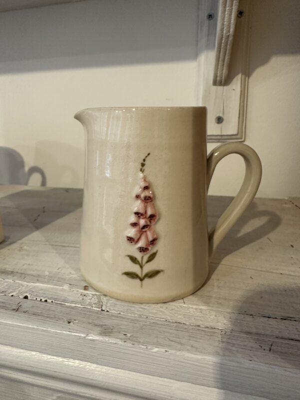 Cream Foxglove Medium Jug by Hogben Pottery