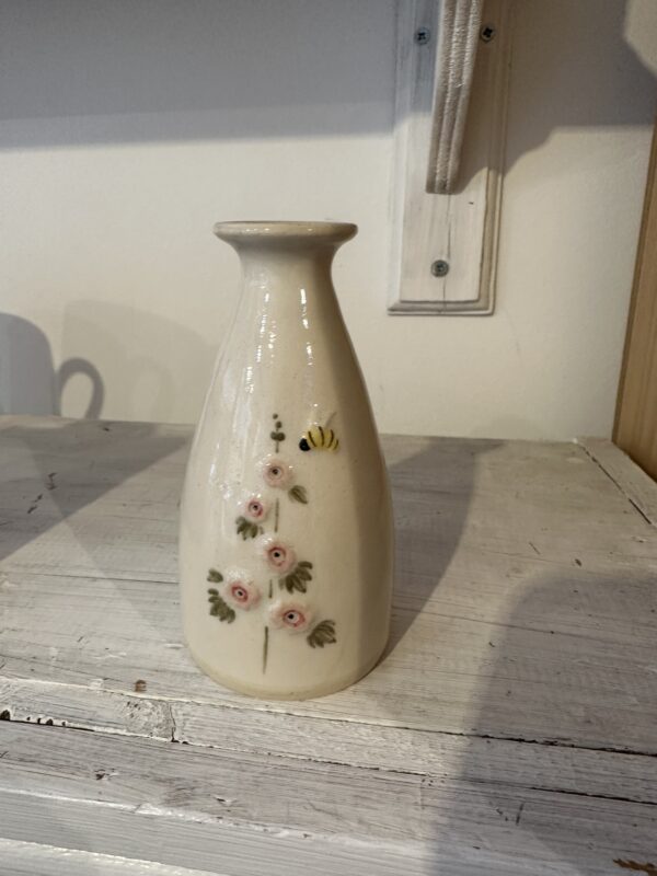 Hollyhock & Bee Medium Vase by Hogben Pottery