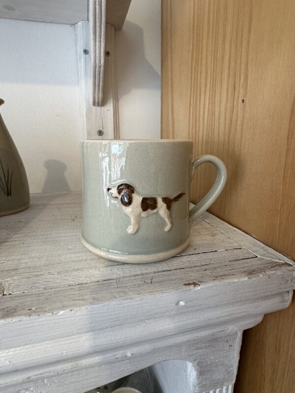 Eau de nil spaniel mug by hogben pottery