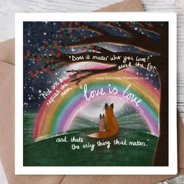 Love is Love Greeting Card by Fox under the Moon
