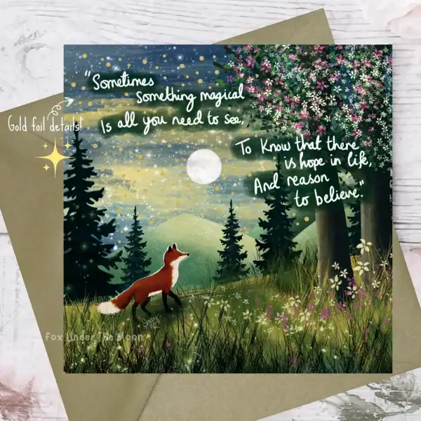 Magical Greeting Card by Fox under the Moon