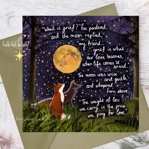 Sympathy Card - Fox Under the Moon