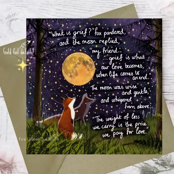 Grief Greeting Card by Fox Under the Moon