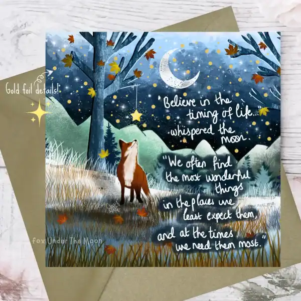 Timing Greeting Card by Fox under the Moon