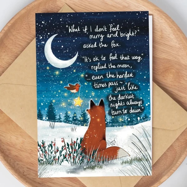 Darkest Night Christmas Card by Fox under the Moon