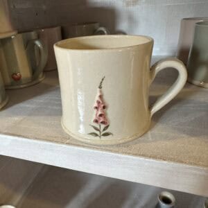 Cream foxglove mug by hogen pottery